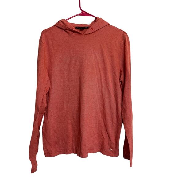 Michael Kors Other - Michael Kors Mens Long Sleeve Shirt Hoodie Pullover Size Small  Orange Red